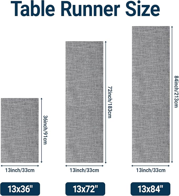 Q&J Fabric Co. Linen-Textured Table Runner 1 Pack 13x72 Inch Charcoal Grey | - Image 6
