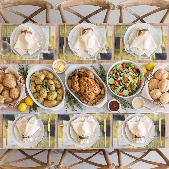 Emvency Farmhouse Placemats Set of 6, 12x18 Inch - Image 6