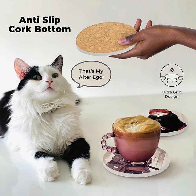 Ninja Cat Coasters Set of 6 - Image 5