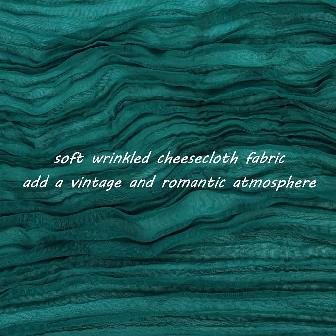 Fivenl 12 Pack Dark Teal Boho Rustic Cheesecloth Table Runner 35x72 Inch - Image 3