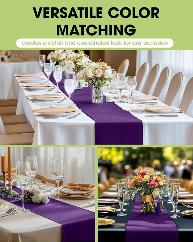 Pureegg Purple Plastic Table Runners - Image 2