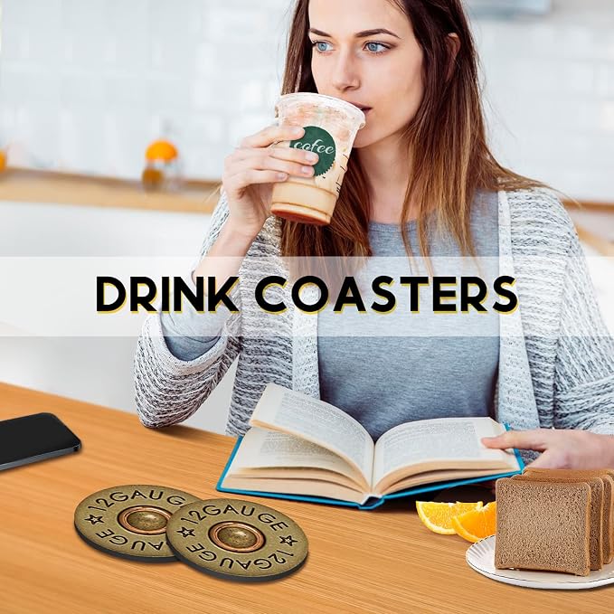 Swooflia Coasters for Drinks Coffee Table, 12 Gauge Vintage Bronze Silicone - Image 7