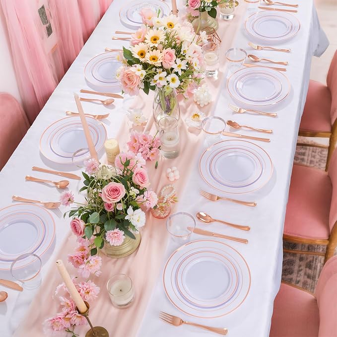 WELLIFE Rose Gold Plates, cups and cutlery - Image 7