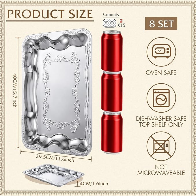 FoldTier 8 Pack Serving Trays Set - Image 3