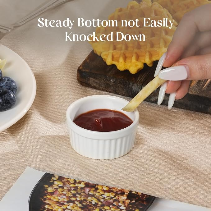 DOWAN Dipping Bowls 1.5 oz, Sauce Cups Mini Ramekins, Tiny Ramekin Porcelain - Image 4