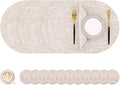 Homaxy Round Faux Leather Placemats and Coasters, Wipeable Place Mats, by Homaxy