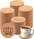 100 Pcs Absorbent Cork Coasters by Unknown