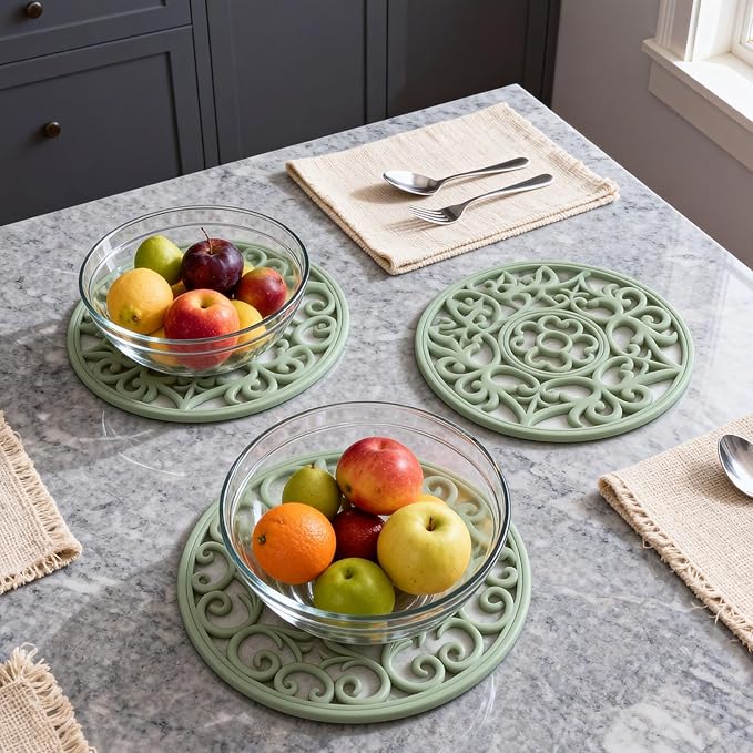 ME.FAN Trivets for Dishes/Pots/Pans, Flexible/Durable/Non Slip Hot Pads to - Image 2