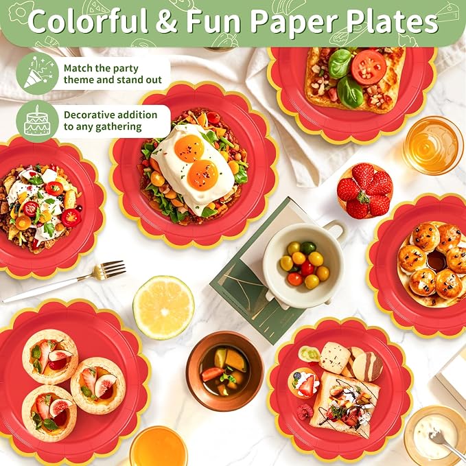 50 Pcs Red Paper Plates - Image 5