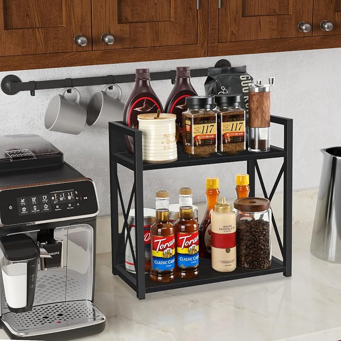 YINMIT Countertop Shelf Organizer, Coffee Bar Accessories, Spice Rack, Coffee - Image 2