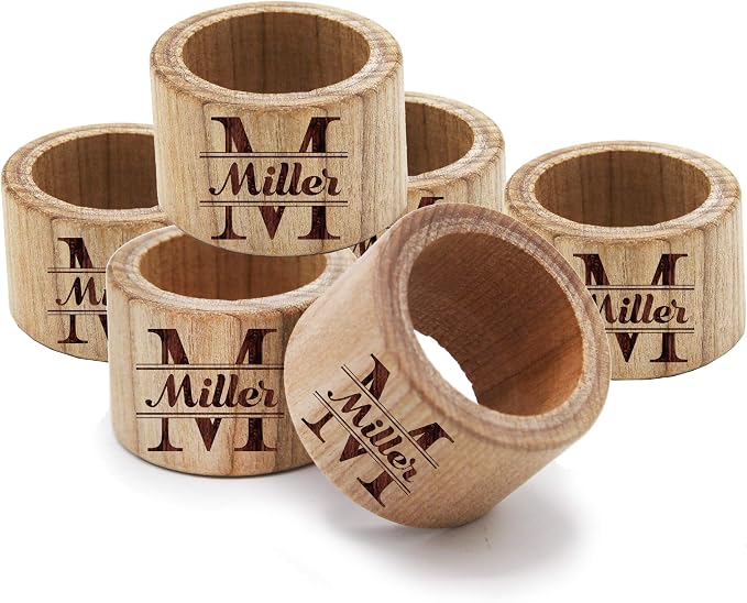 The Wedding Party Store Custom Personalized Wood Napkin Rings - Image 5