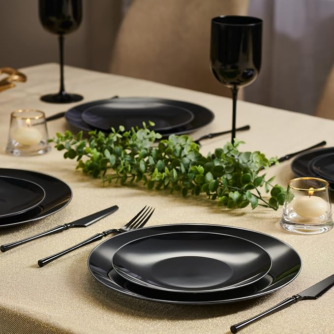 PLASTICPRO 32 Piece Combo Plate Set includes 16-7'' inch Plates & 16-10'' inch - Image 3