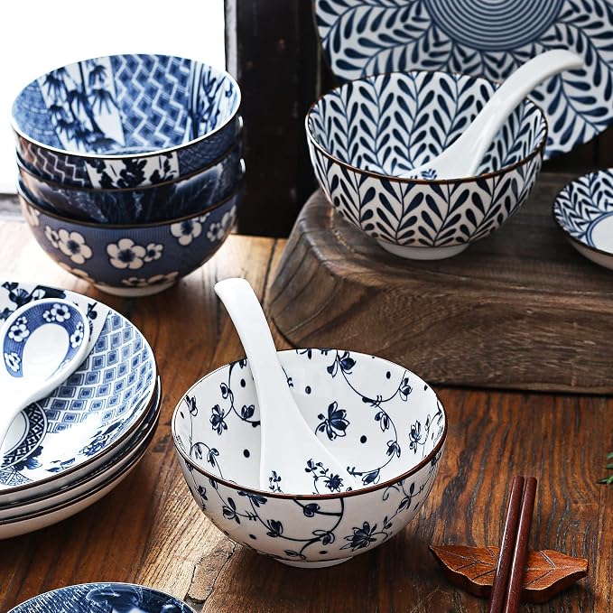 Gegong Blue and White Porcelain Dinnerware Set, Chopsticks, Service - Image 5