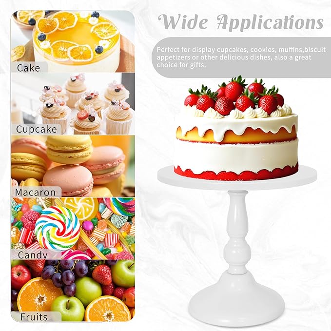 Fivenl 8 Pcs Cake Stand White Metal Dessert Table Display Set, 3-Tier Cupcake - Image 5