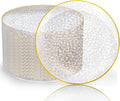Rubtlamp 100 Pcs Gold Plastic Plates, 10 inch Clear Gold Dinner Plates by Rubtlamp