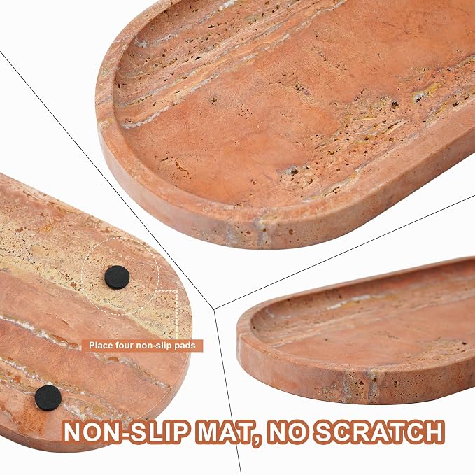 Turkish Natural Travertine Tray, Countertop Organizer, Catchall - Image 2