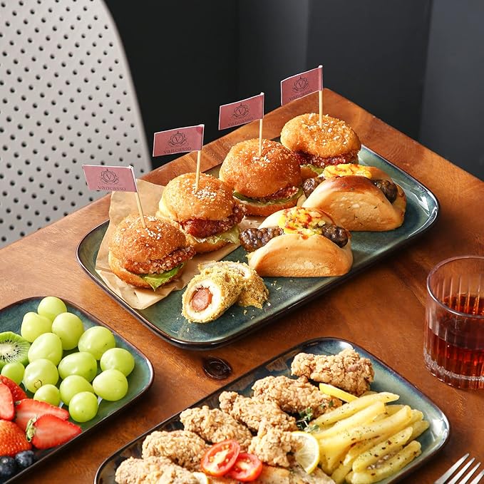 vancasso Stern Serving Platters Set of 3, 15/13/ 11 Inches Rectangular Serving - Image 6