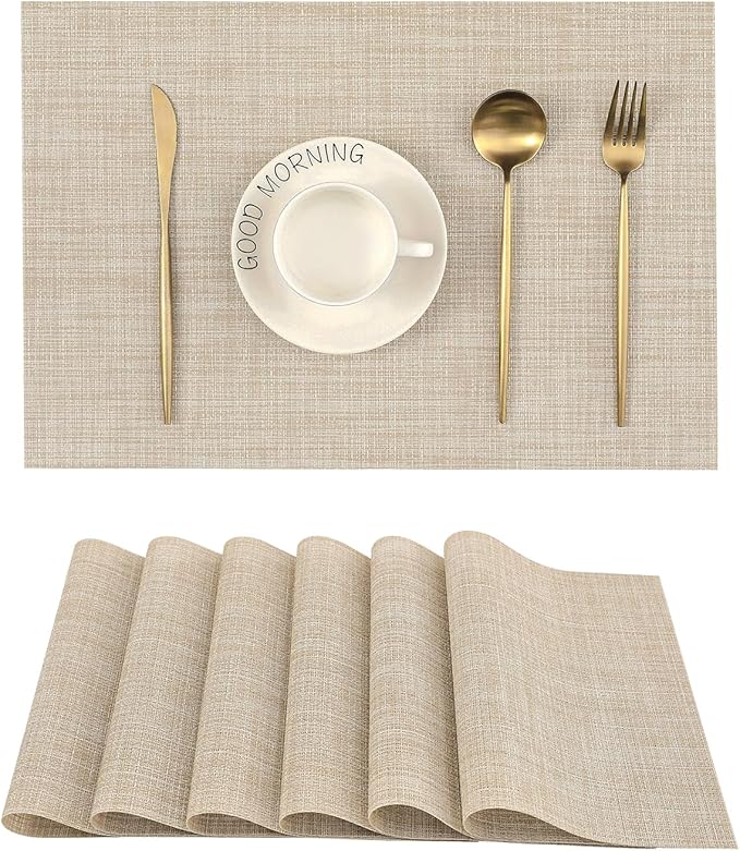 Leetaltree Beige Placemats Set of 6 by Leetaltree-ArtatEveryTable