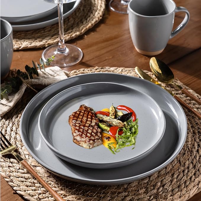 AmorArc Dinnerware Sets for 6, 18 Pieces Ceramic Plates and Bowls Set | Scratch - Image 5