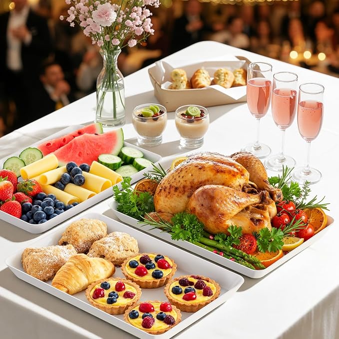 Serving Trays, Serving Platter, Plastic Trays, Rectangular, - Image 6
