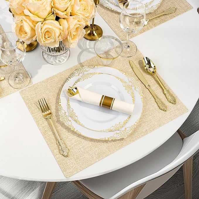Bestluck 700PCS Gold Disposable Dinnerware - Image 5