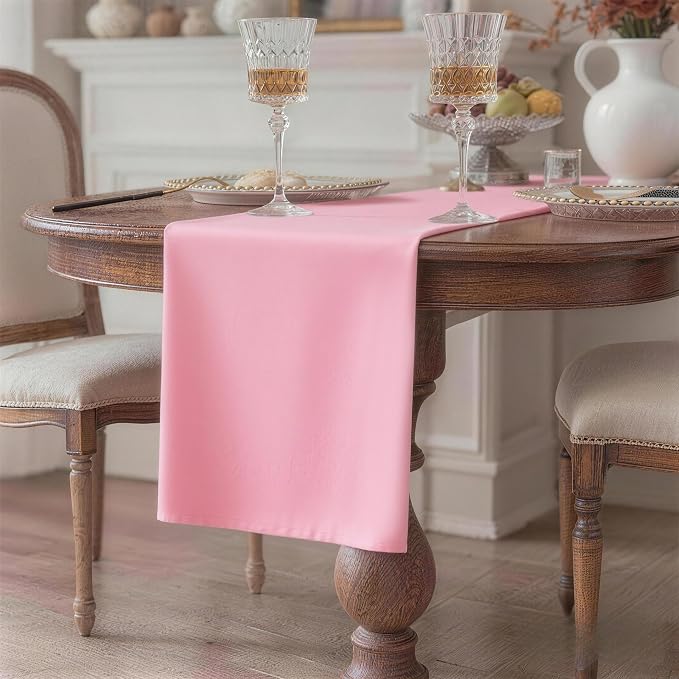 Pink Table Runner, Waterproof Washable Runners 90 Inches Long | Reusable 12x90 - Image 2
