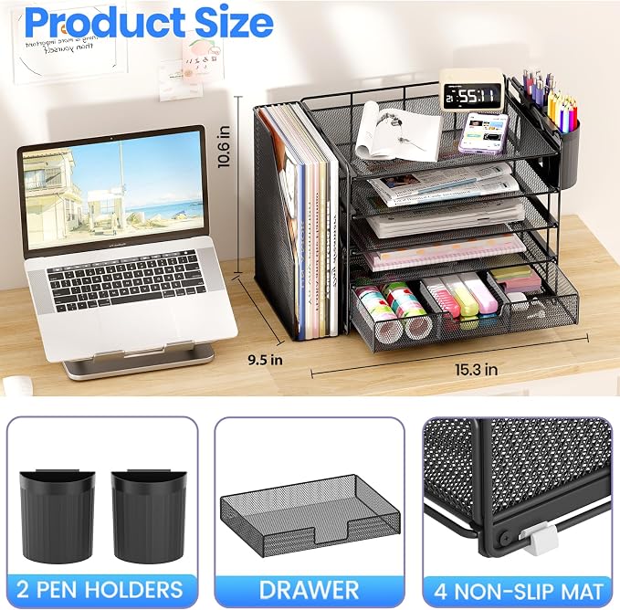 Desk Organizer, 5-Tier Desktop File Organizer - Image 2