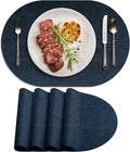 Placemats Set of 4-17" x 11.8" Waterproof & Heat Resistant Oval Place Mats by Delicateandelegantplacemats