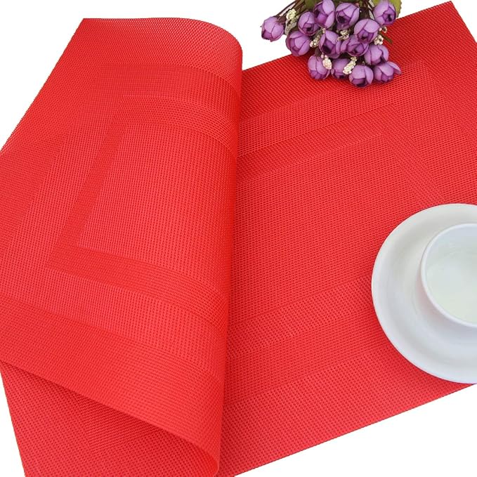 PIGCHCY Placemats, Washable Vinyl Woven Table Mats, Elegant Durable Placemats - Image 7