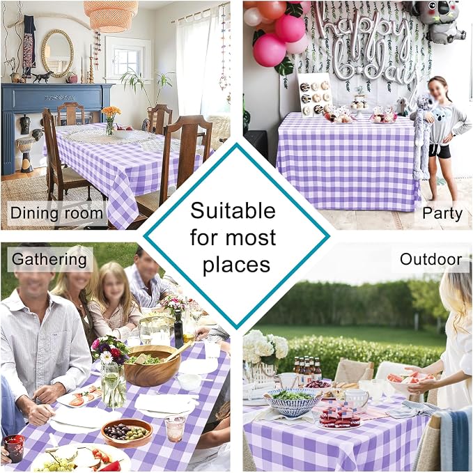 Checkered Tablecloth Rectangle 54 x 80 Inch - Image 6