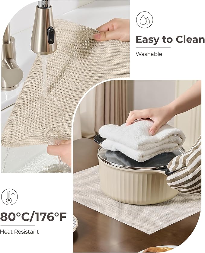 Leetaltree Beige White Placemats Set of 24 - Image 5