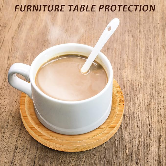 Patelai 20 Pcs Round Bamboo Coasters - Image 6