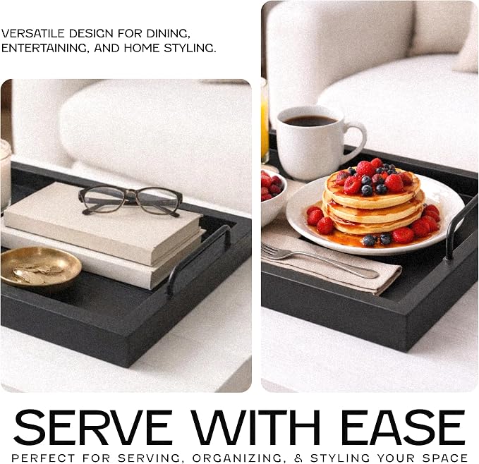 Besti Rustic Vintage Food Serving Trays | Nesting Wooden Board - Image 4