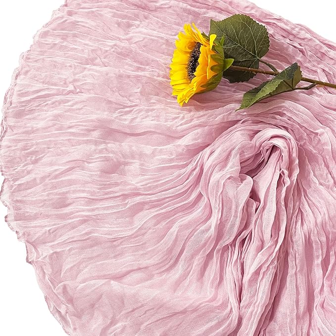 12Pack Light Pink Cheesecloth Table Runner 20x120inch Gauze Table Runners | - Image 6