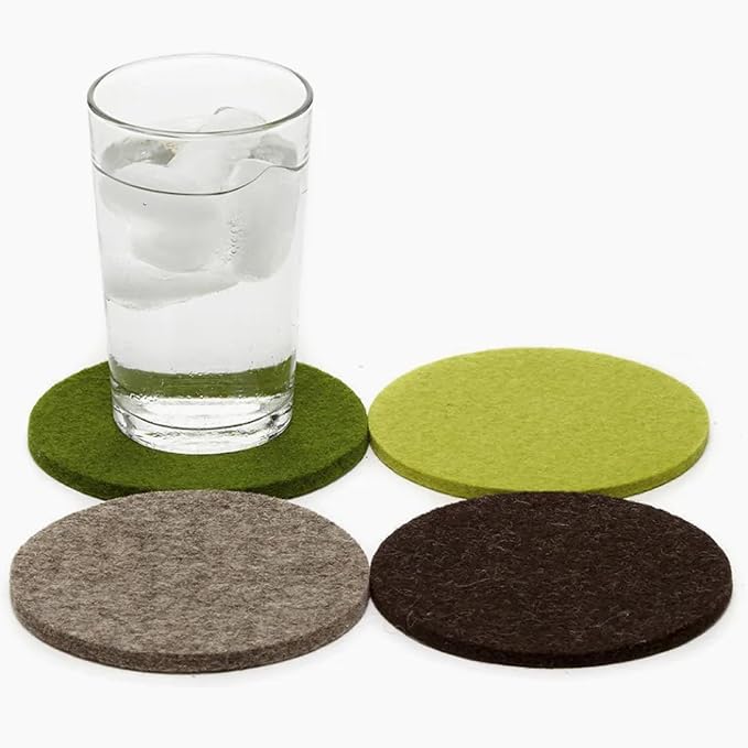 Graf Lantz - Bierfilzl Merino Wool Round Coasters Set of 4 - Forest - Absorbs by GrafLantz