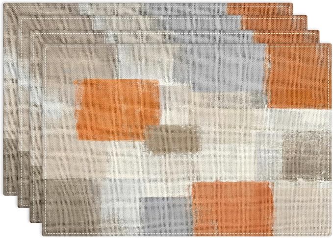 Emvency Farmhouse Placemats Set of 4, 12x18 Inch by Emvency