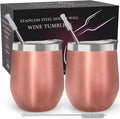 CHILLOUT LIFE 12 oz Stainless Steel Wine Tumblers 2 Pack by CHILLOUTLIFE