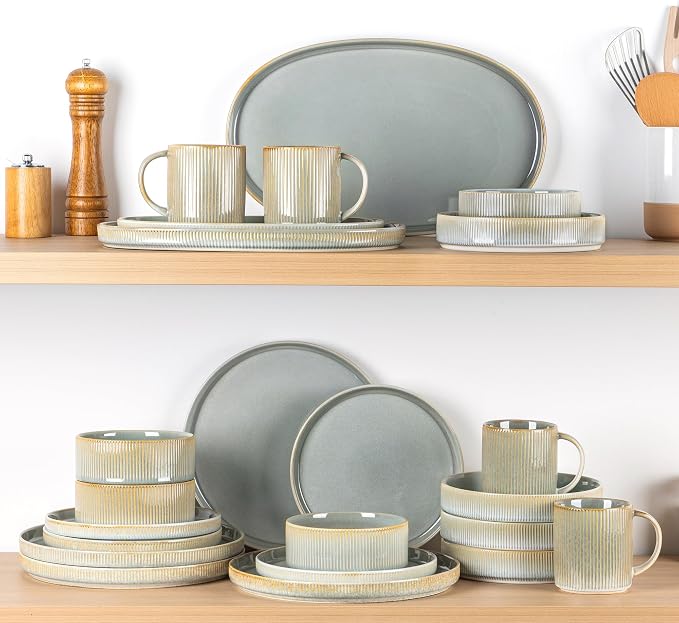 Ceramic Serving Platter Set of 3, Oval Serving Plates and Dishes | - Image 6