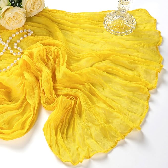 12 Pack Lemon Yellow Cheesecloth Table Runner 10Ft Gauze Cheese Cloth Table - Image 7