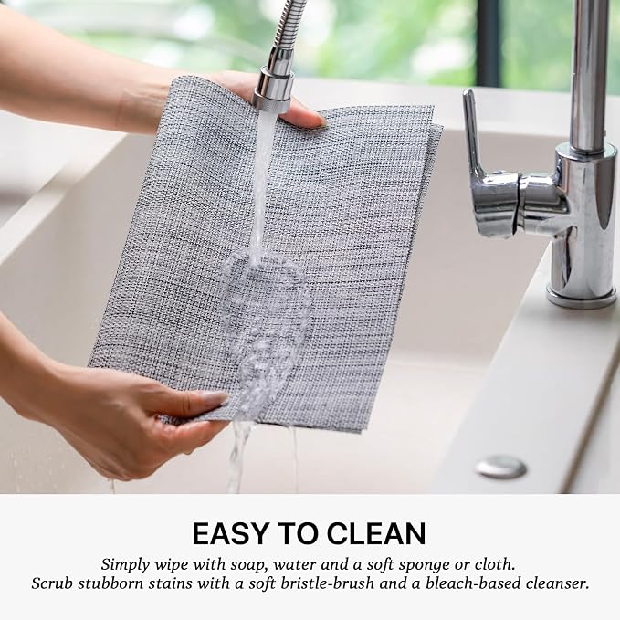 LEXMORE Placemats Set of 4 Vinyl/Plastic Woven Place Mats - Image 4
