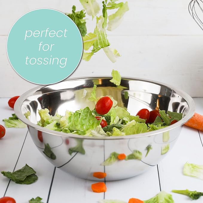 Stainless Steel Mixing Bowls Set, 5-Piece Meal Prep & Food Storage | .75 - Image 3