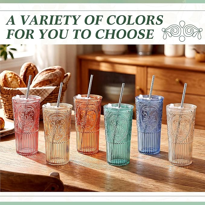 6 Set 20oz Vintage Plastic Tumbler - Image 4