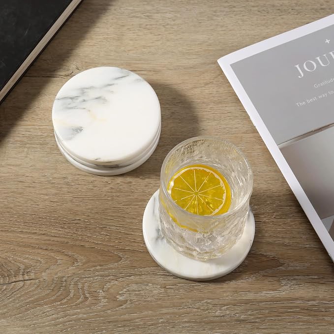 Marble Coaster Set of 4, Round Coasters, Marble Coasters - Image 9