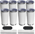 20oz Travel Coffee Tumbler 8 Pack, Lids and Straws, Stainless Steel | Double by UIRZOTN