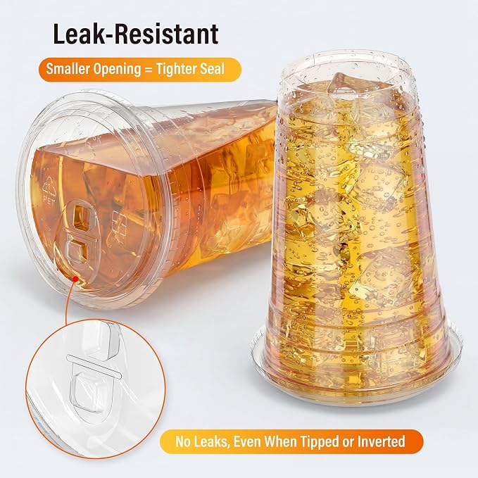 100 Pack - 20 oz Ratio Lines Clear Plastic Cups - Image 4