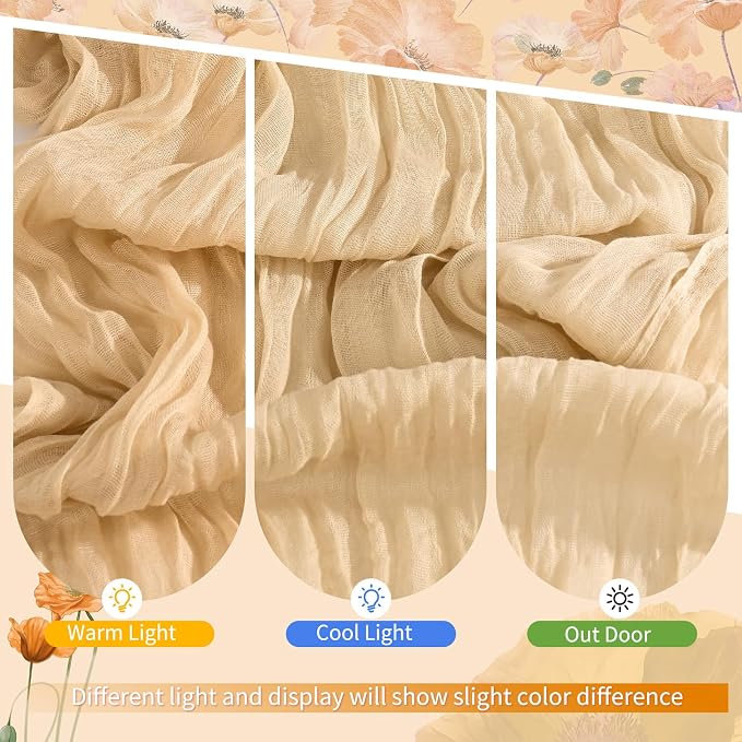 Showgeous 30 Pack Nude Cheesecloth Table Runner, 17 x 108 Inches | Boho - Image 7
