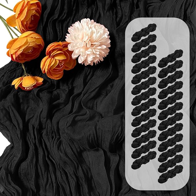 25 Pack Black Cheesecloth Table Runner 17 x 108 Inch Gauze TableRunner Fabric by Unknown