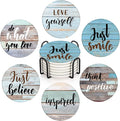 Coasters for Drinks, Ceramic Stone, Colorful Wooden | Just Smile Inspiration by Britimes