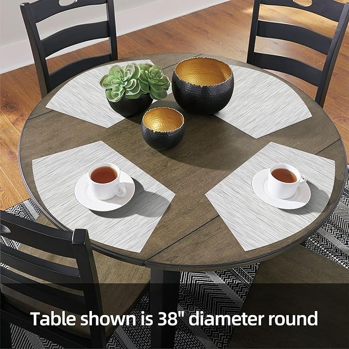 SHACOS Small Round Table Placemats Wedge Placemat Set of 4 Non Slip Heat - Image 4