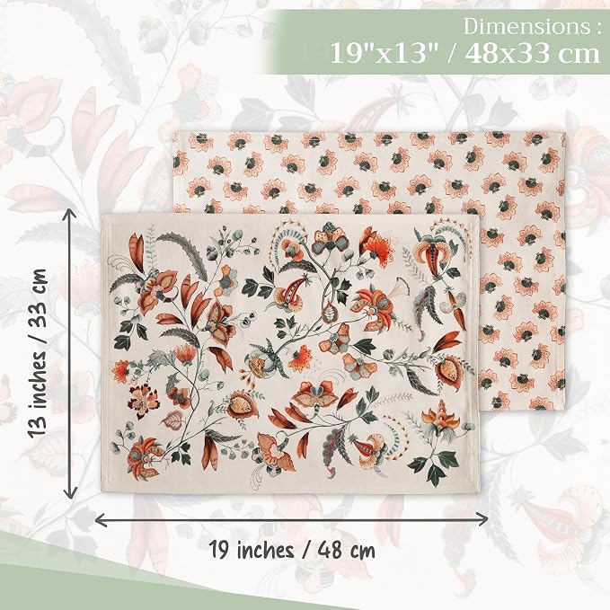 Maison d' Hermine Placemats Set of 4 Reusable 100% Cotton | Cloth Place Mats - Image 4
